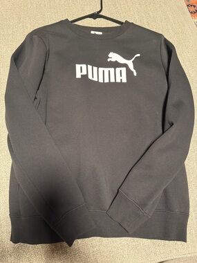 Puma Black Crewneck Sweatshirt with White Logo